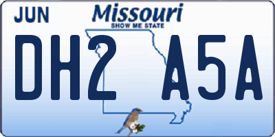 MO license plate DH2A5A