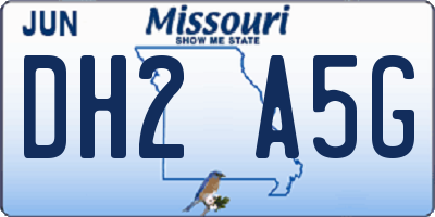 MO license plate DH2A5G