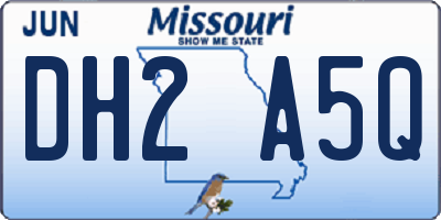 MO license plate DH2A5Q