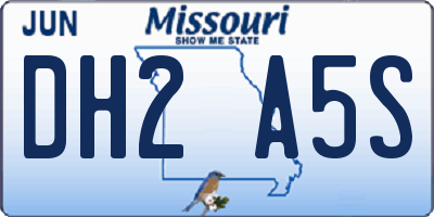 MO license plate DH2A5S