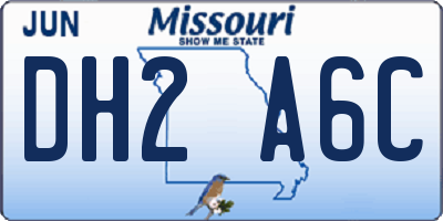 MO license plate DH2A6C