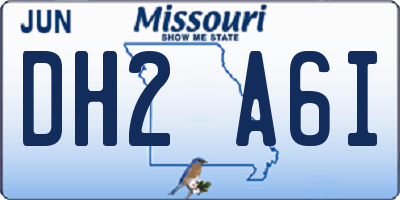 MO license plate DH2A6I