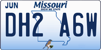 MO license plate DH2A6W