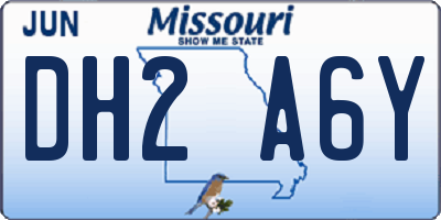MO license plate DH2A6Y