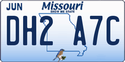 MO license plate DH2A7C