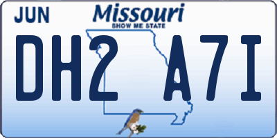 MO license plate DH2A7I