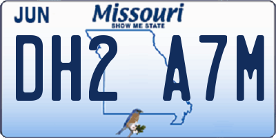 MO license plate DH2A7M
