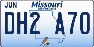MO license plate DH2A7O