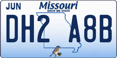 MO license plate DH2A8B