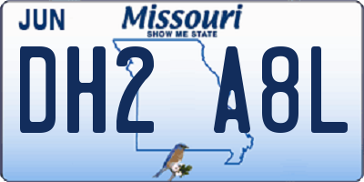 MO license plate DH2A8L