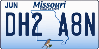 MO license plate DH2A8N