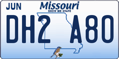 MO license plate DH2A8O