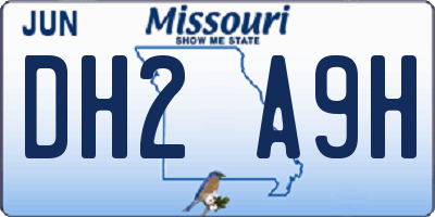 MO license plate DH2A9H