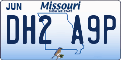 MO license plate DH2A9P