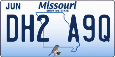 MO license plate DH2A9Q