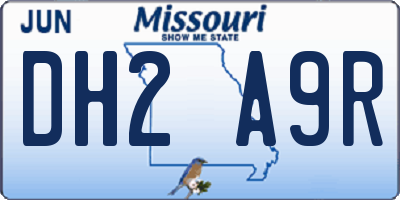 MO license plate DH2A9R