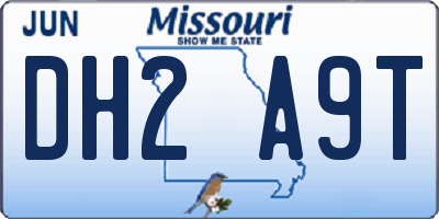 MO license plate DH2A9T