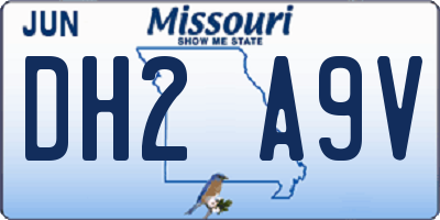 MO license plate DH2A9V