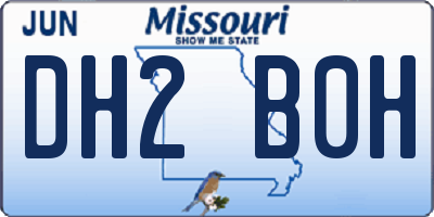 MO license plate DH2B0H