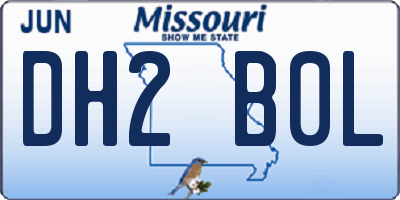 MO license plate DH2B0L