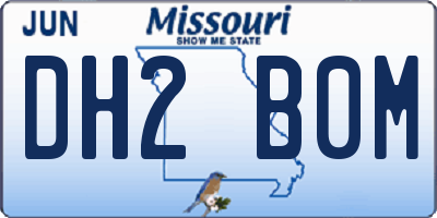 MO license plate DH2B0M