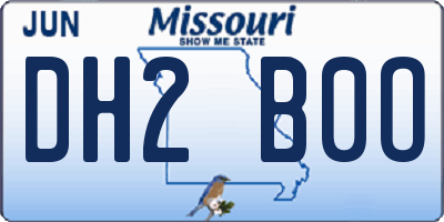 MO license plate DH2B0O