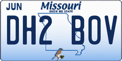 MO license plate DH2B0V