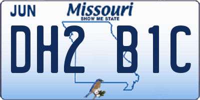 MO license plate DH2B1C