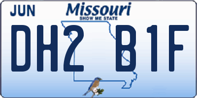 MO license plate DH2B1F