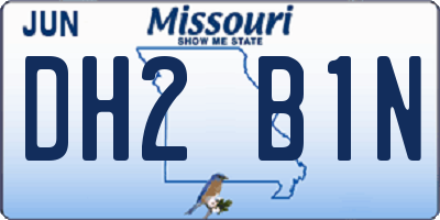 MO license plate DH2B1N