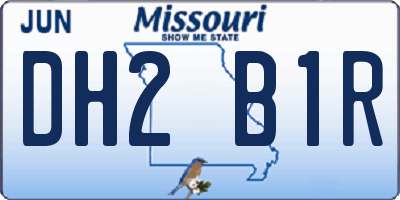 MO license plate DH2B1R