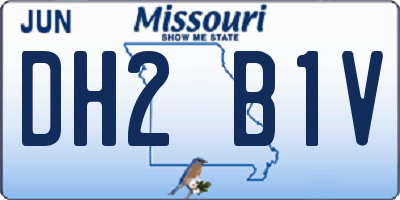 MO license plate DH2B1V