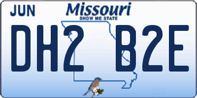 MO license plate DH2B2E