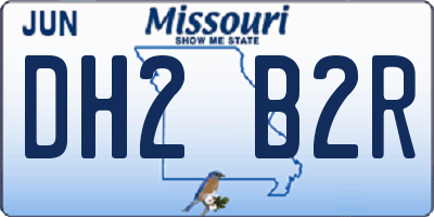 MO license plate DH2B2R