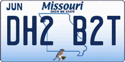 MO license plate DH2B2T