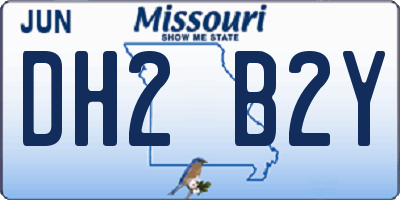 MO license plate DH2B2Y