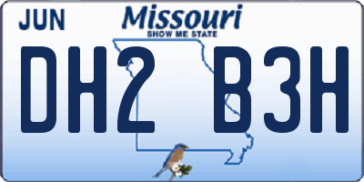 MO license plate DH2B3H