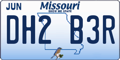 MO license plate DH2B3R