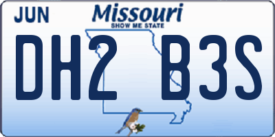 MO license plate DH2B3S