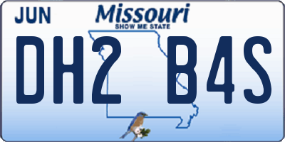 MO license plate DH2B4S