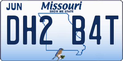 MO license plate DH2B4T