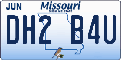 MO license plate DH2B4U