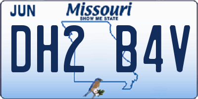 MO license plate DH2B4V