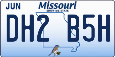 MO license plate DH2B5H
