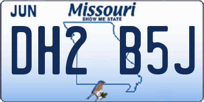 MO license plate DH2B5J