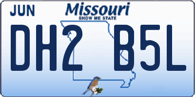 MO license plate DH2B5L