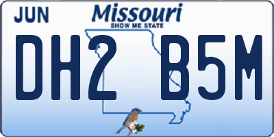 MO license plate DH2B5M