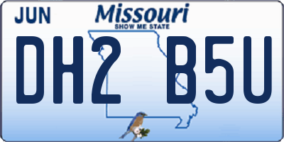MO license plate DH2B5U