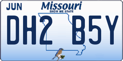 MO license plate DH2B5Y