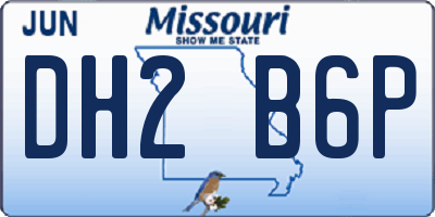 MO license plate DH2B6P